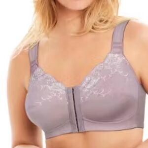 NWOT Comfortchoice Plus Size Embroidered Front Close Bra